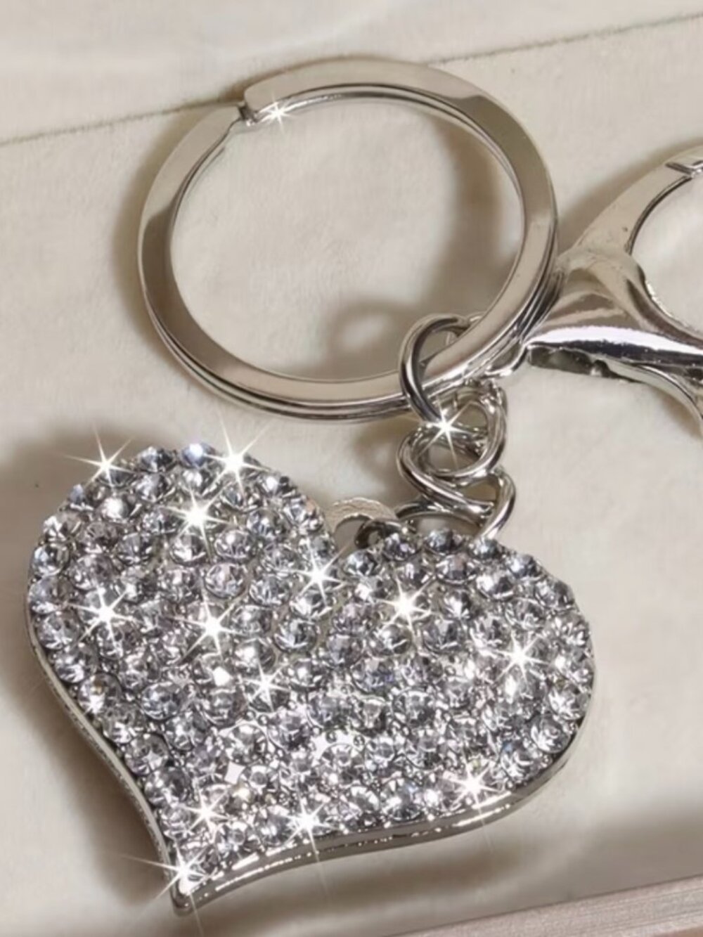 Heart Rhinestone Bag/Purse Charm/Keychain NEW
